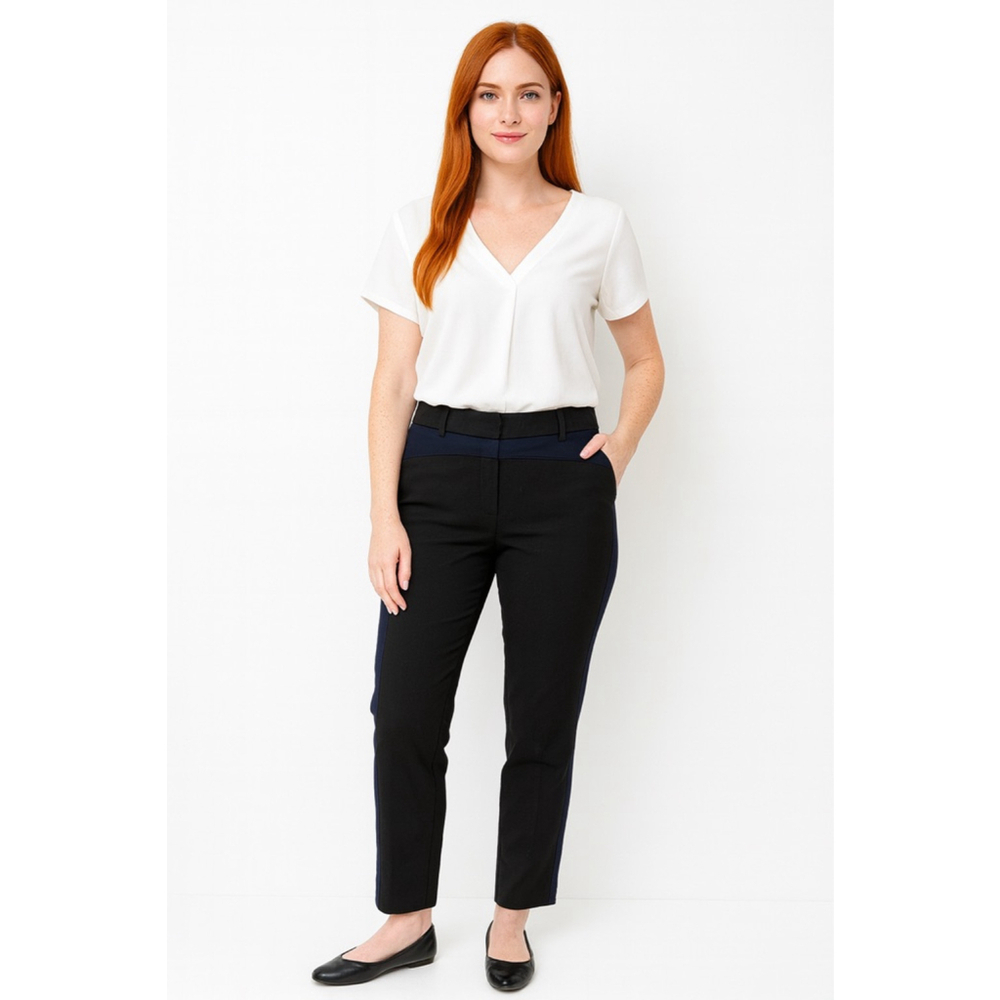 Gerard Darel Black Navy Colorblock Ankle Pants US 6
